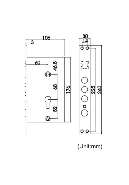 Door Cylinder Mechanism - Euro Standard by Smart Door